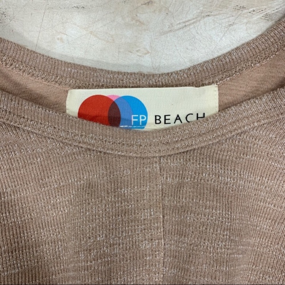 FREE PEOPLE tigereye beige knit BiCoastal romper - Picture 3 of 7